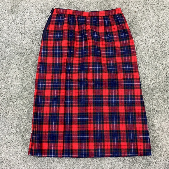 VTG Pendleton Tartan Plaid Wool Skirt 12 - Picture 4 of 8